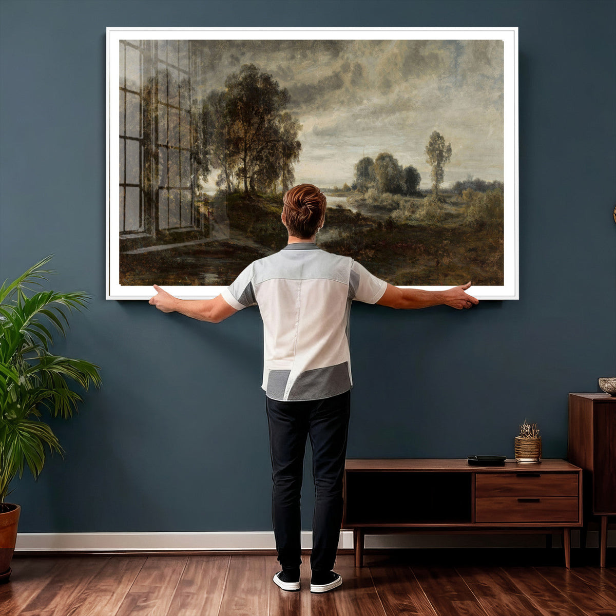 Adolf Dressler Landscape of the Oder River Wall Art Canvas