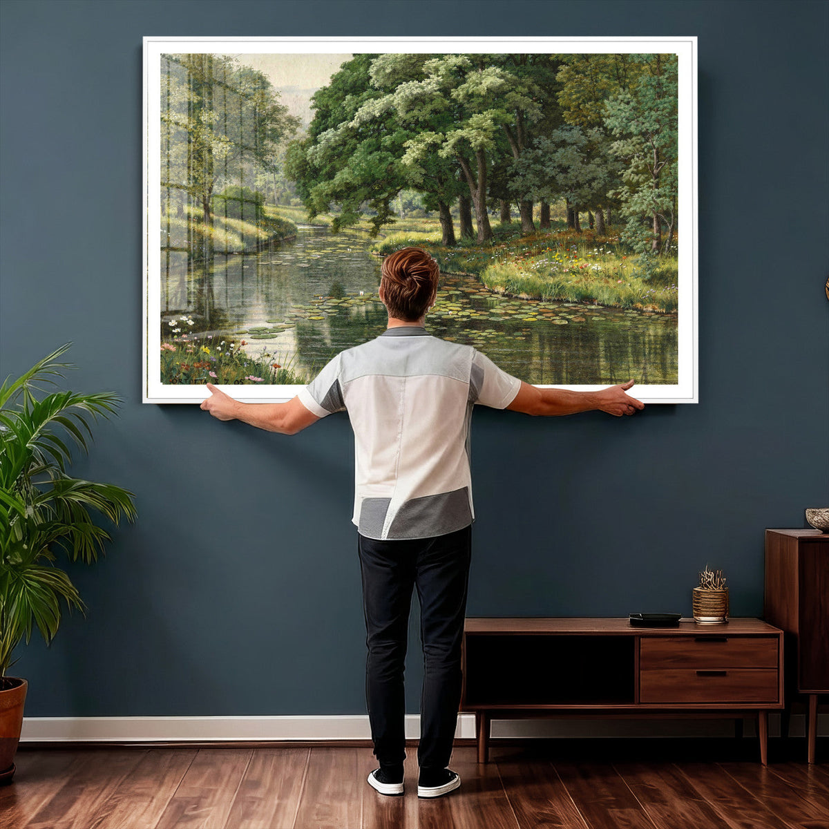 Forest Stream Canvas Wall Art, Peder Monsted A Forest Stream