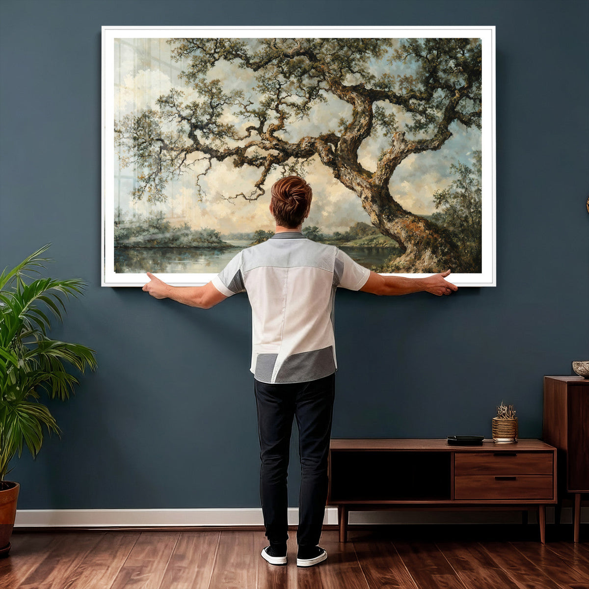 Old Oak Tree Canvas Wall Art, Turner Inspired Romantic