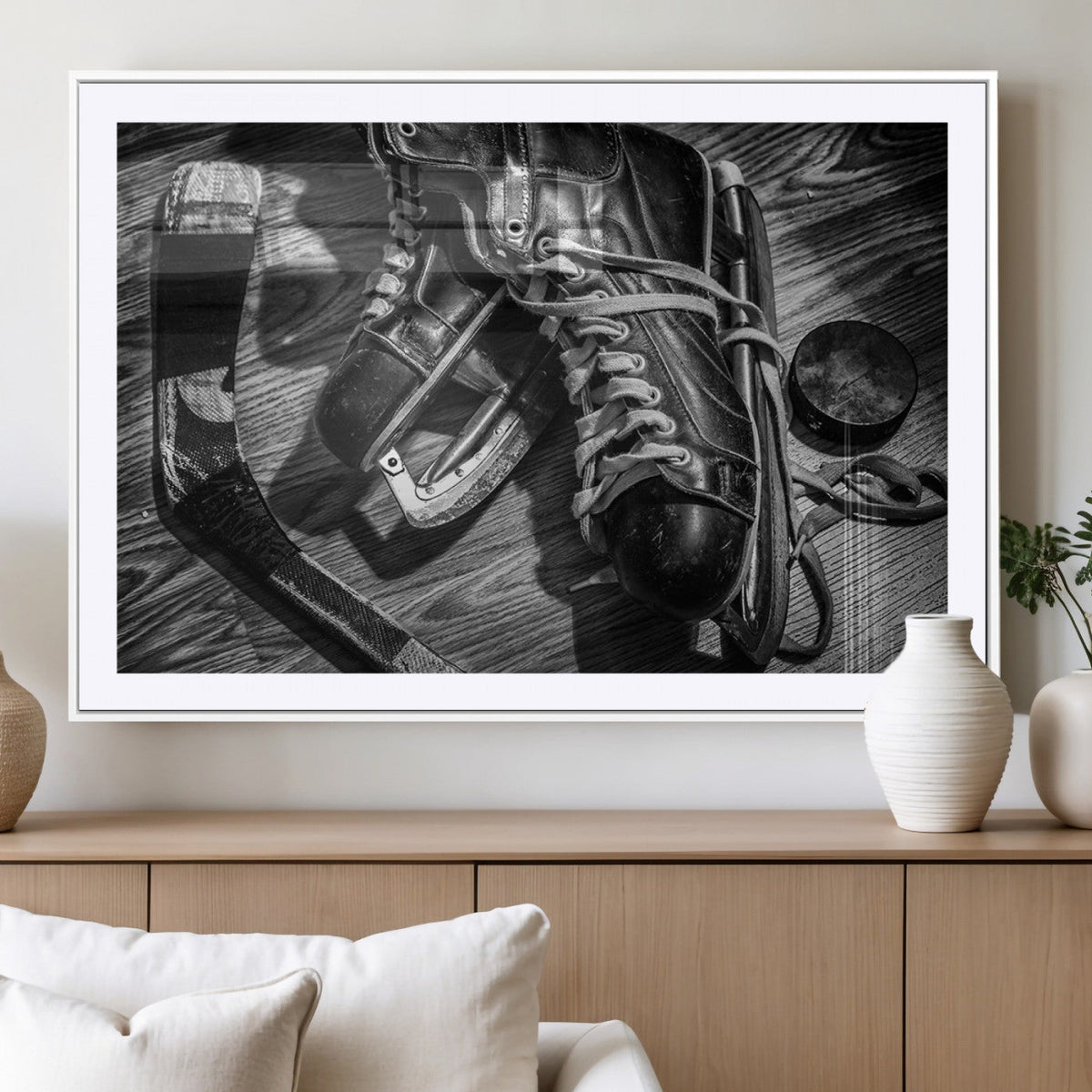 Old Pair of Mens Skates Wall Art Canvas, Men Skates Wall Art