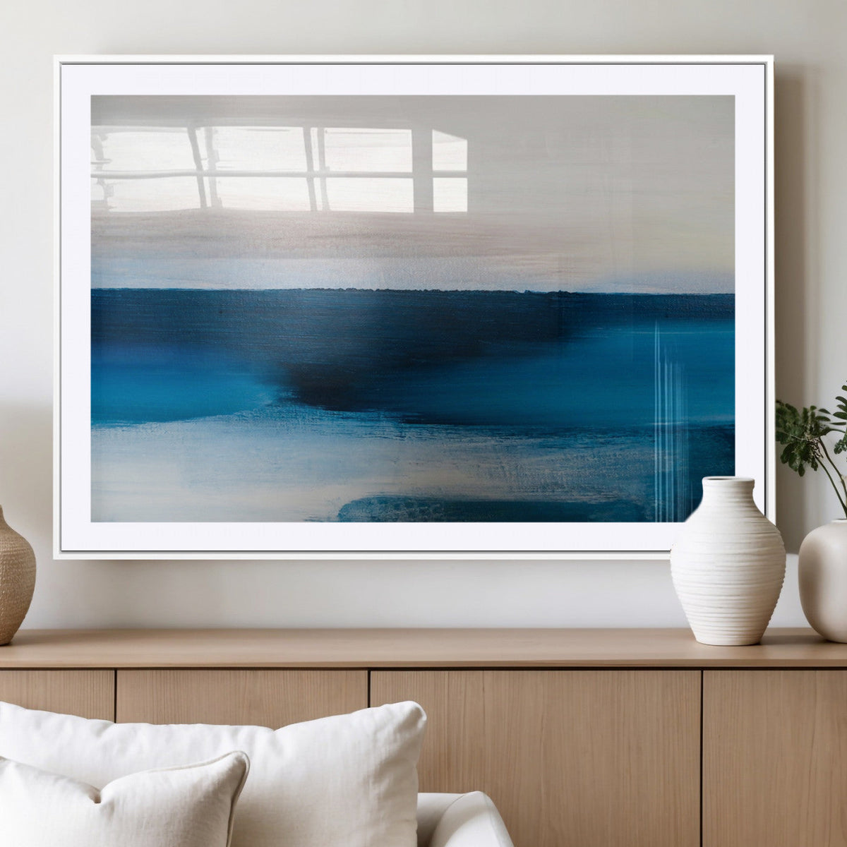 Dark Blue Abstract Wall Art Canvas Print