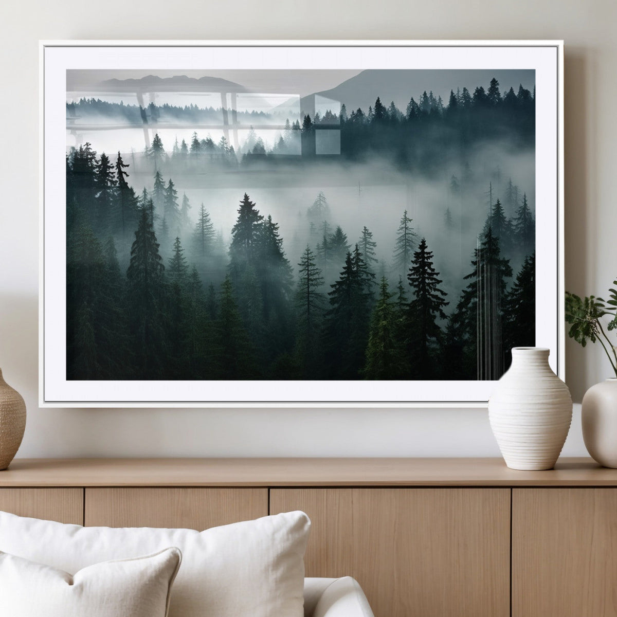 Captivating Misty Forest Wall Art Canvas, Premium Canvas