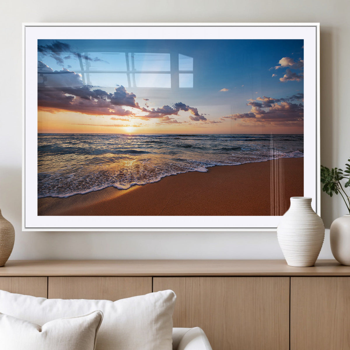 Golden Hour Beach Sunset Wall Art | Canvas Print | Ready to