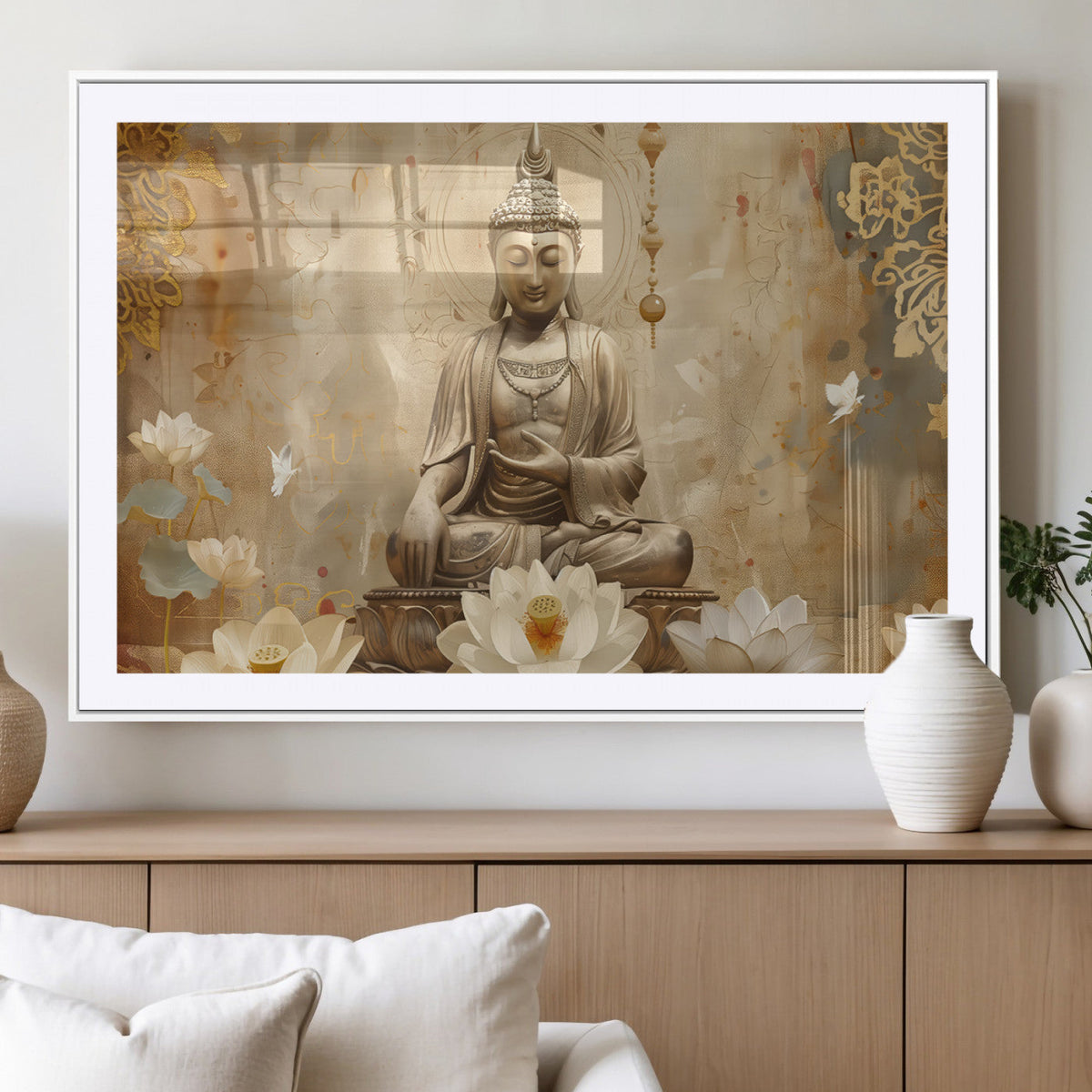Buddha Wall Art Canvas Print, Buddha Meditation Room Decor,