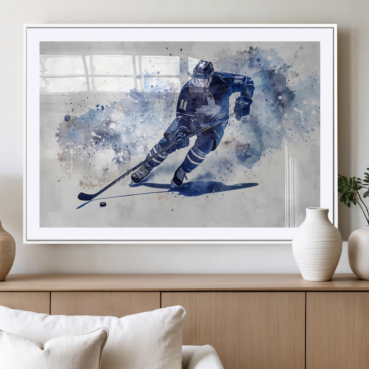 Hockey Player Wall Art Canvas Print - Sports-Inspired