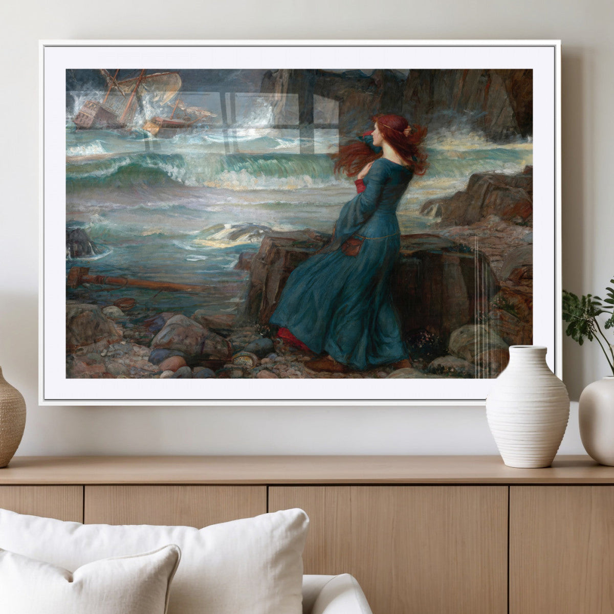 Miranda by the Shore Wall Art Canvas Print – Tempest Scene