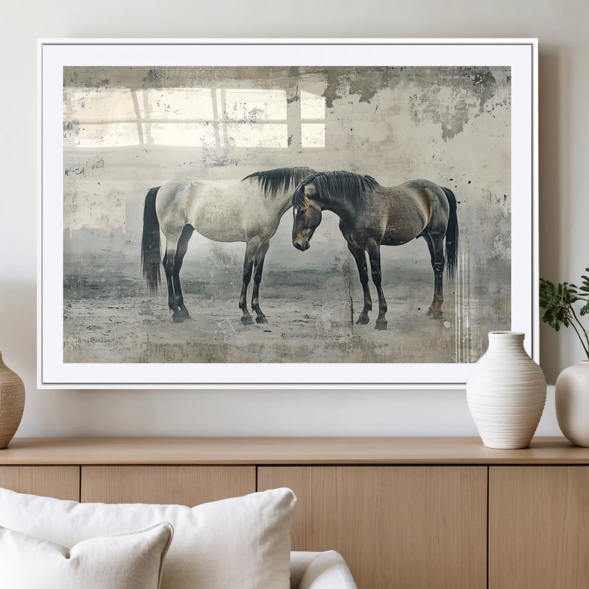 Chines Style Majestic Horses Wall Art | Ready to Hang and