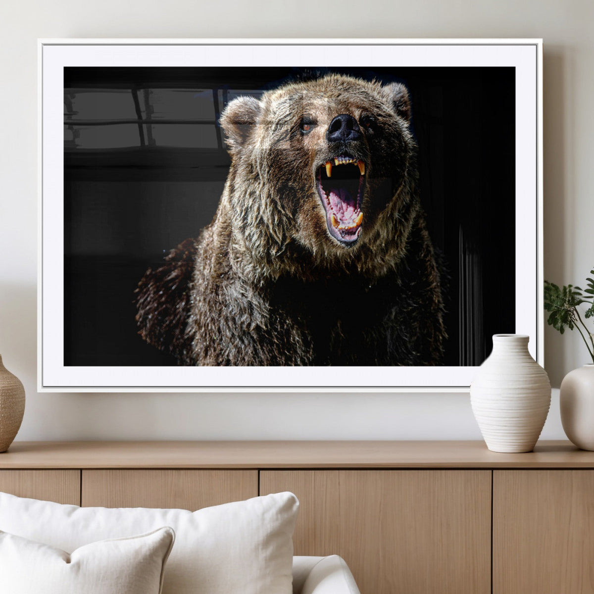 Grizzly Bear Canvas Print | Wildlife Wall Art for Cabin