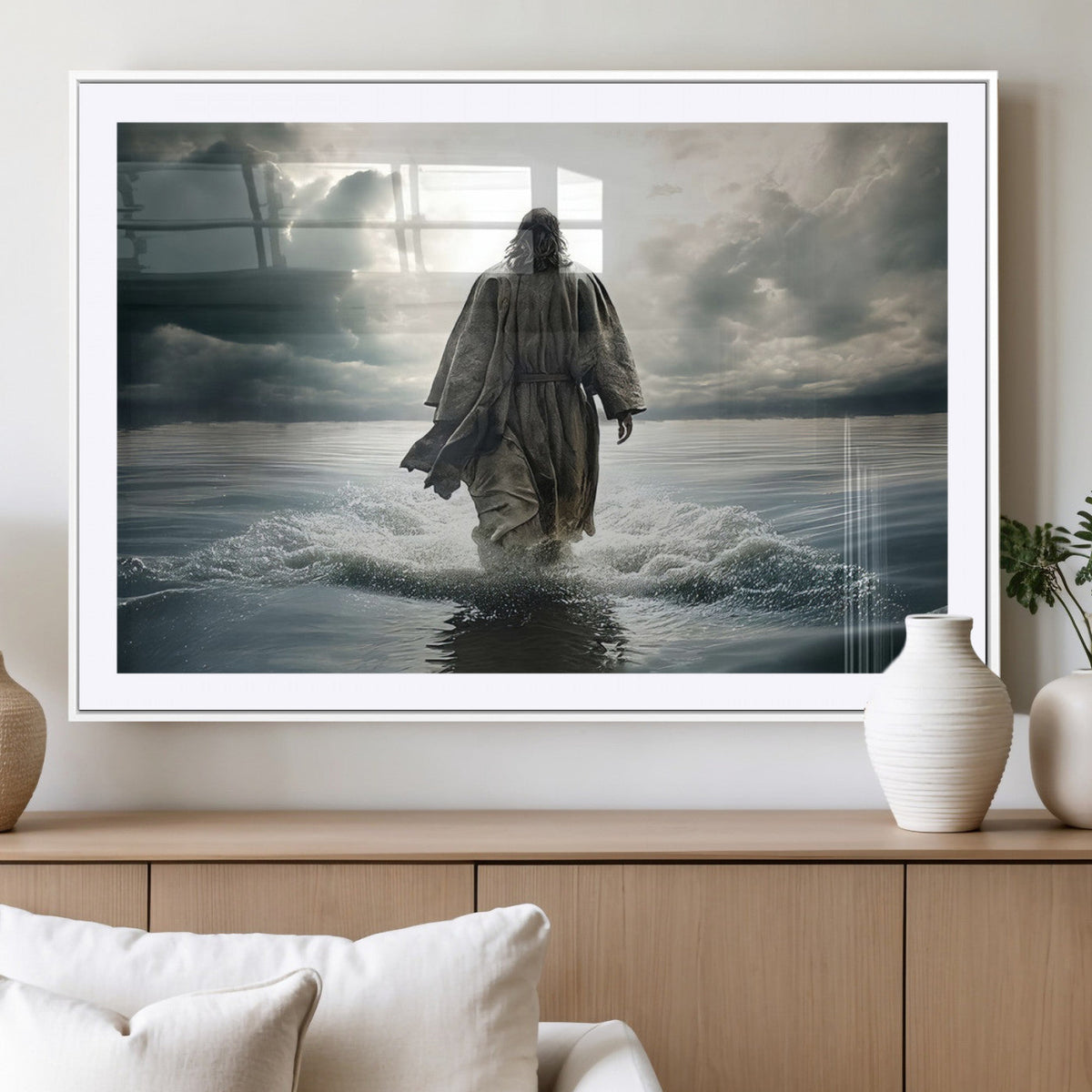 Jesus Walking on Water Wall Art | Canvas Print | Ready to