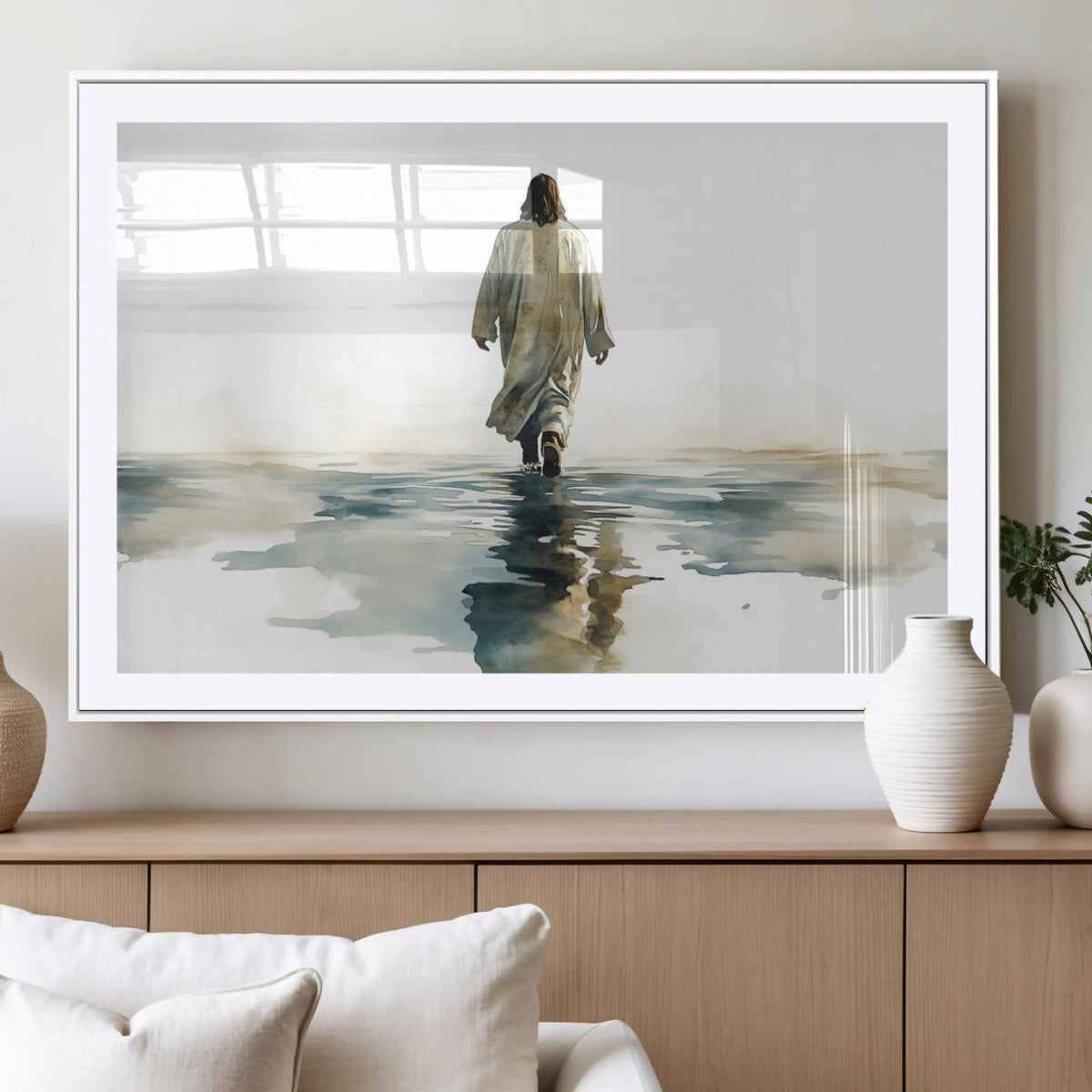 Abstract Jesus Wall Art Canvas Print, Christian Wall Art,