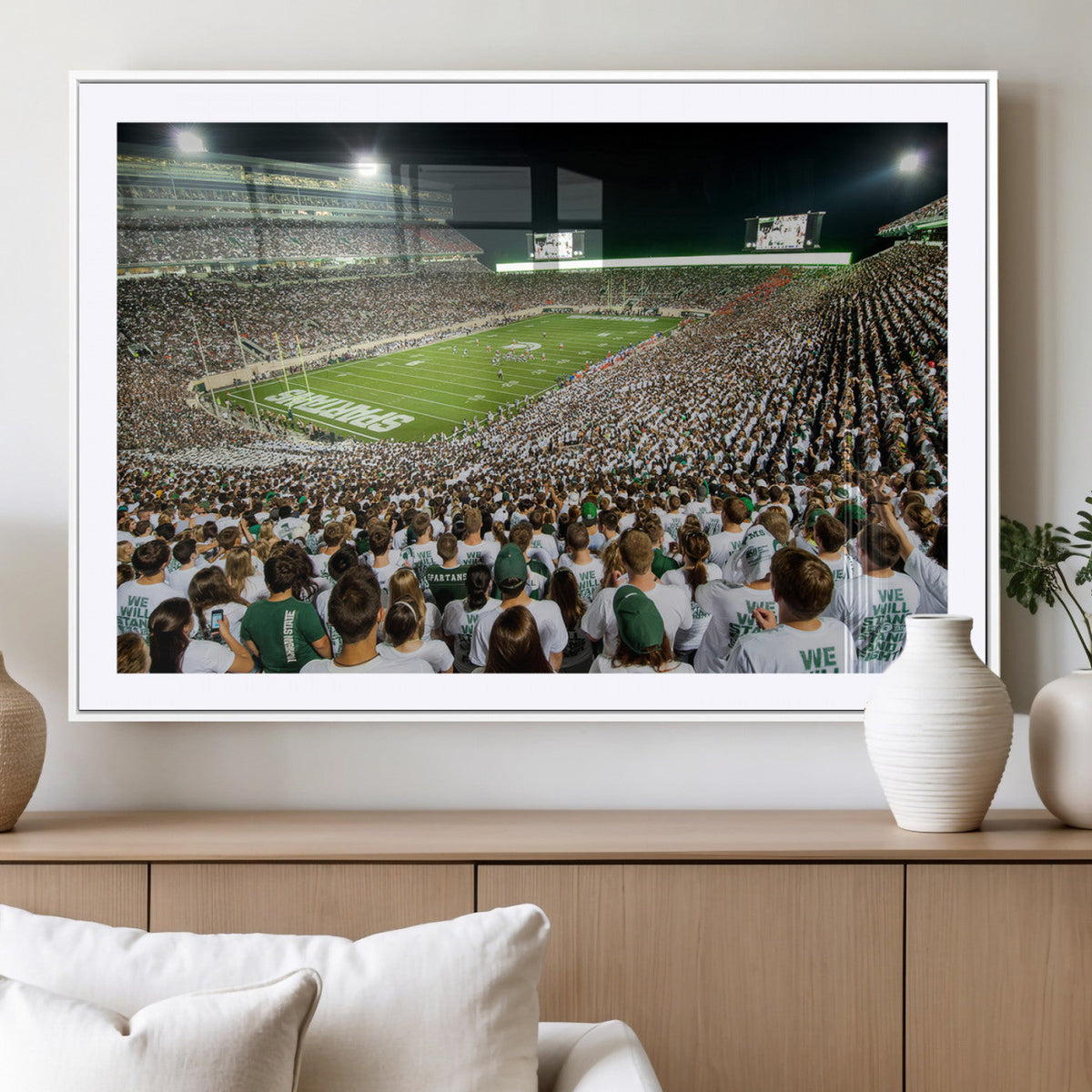 Michigan State Spartans Football Canvas Print - East Lansing