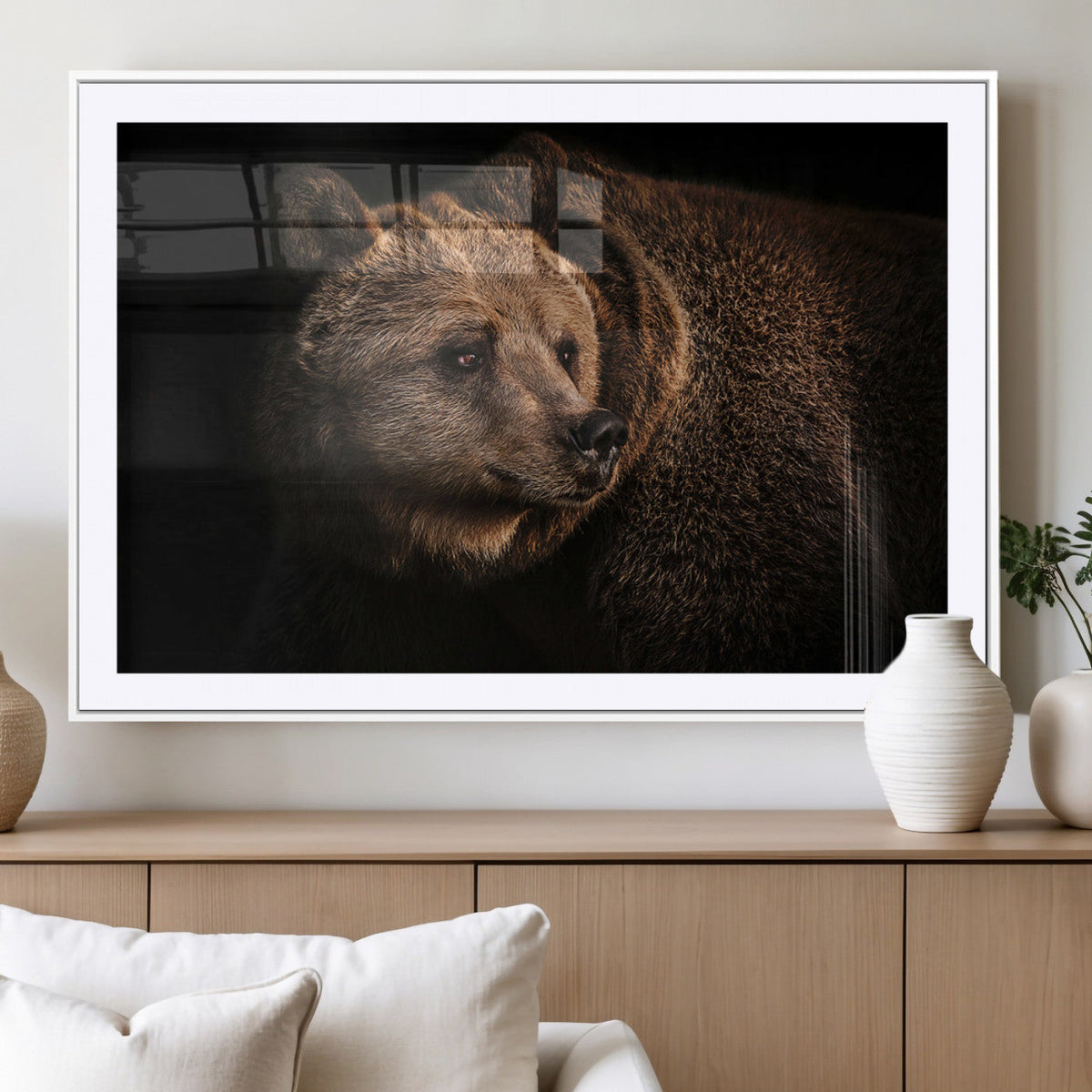 Wild Grizzly 399 Bear Canvas Wall Art Print, Bear Animal
