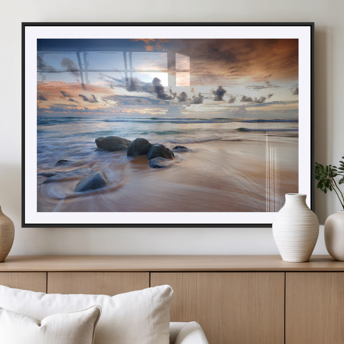 Serene Weather On The Beach Wall Art Canvas Print