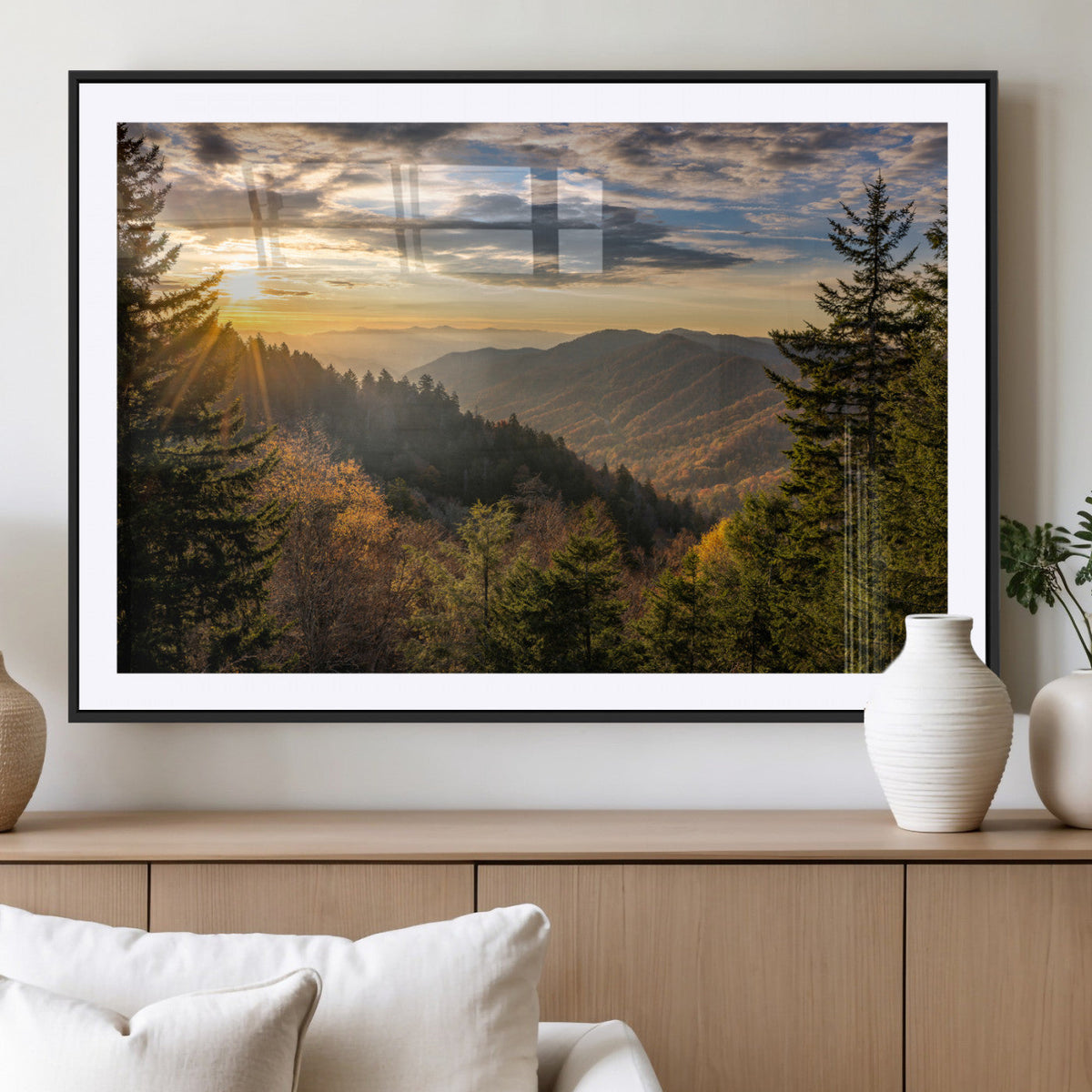 Sunrise Over the Smoky Mountains Canvas Wall Art –