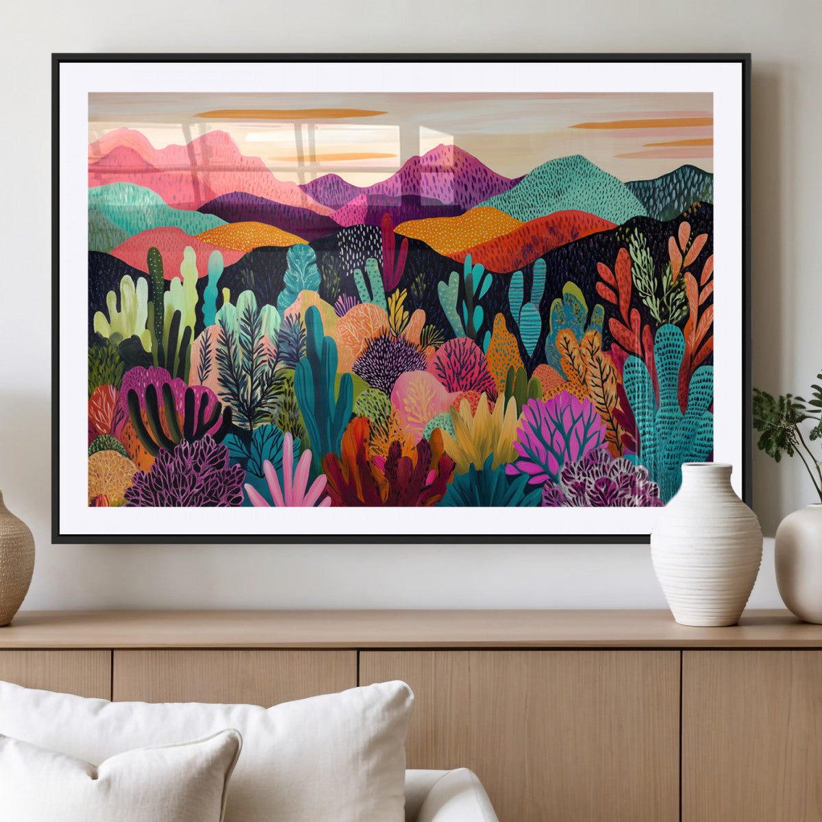 Abstract Kusama Print - Landscape Canvas Wall Art Print -