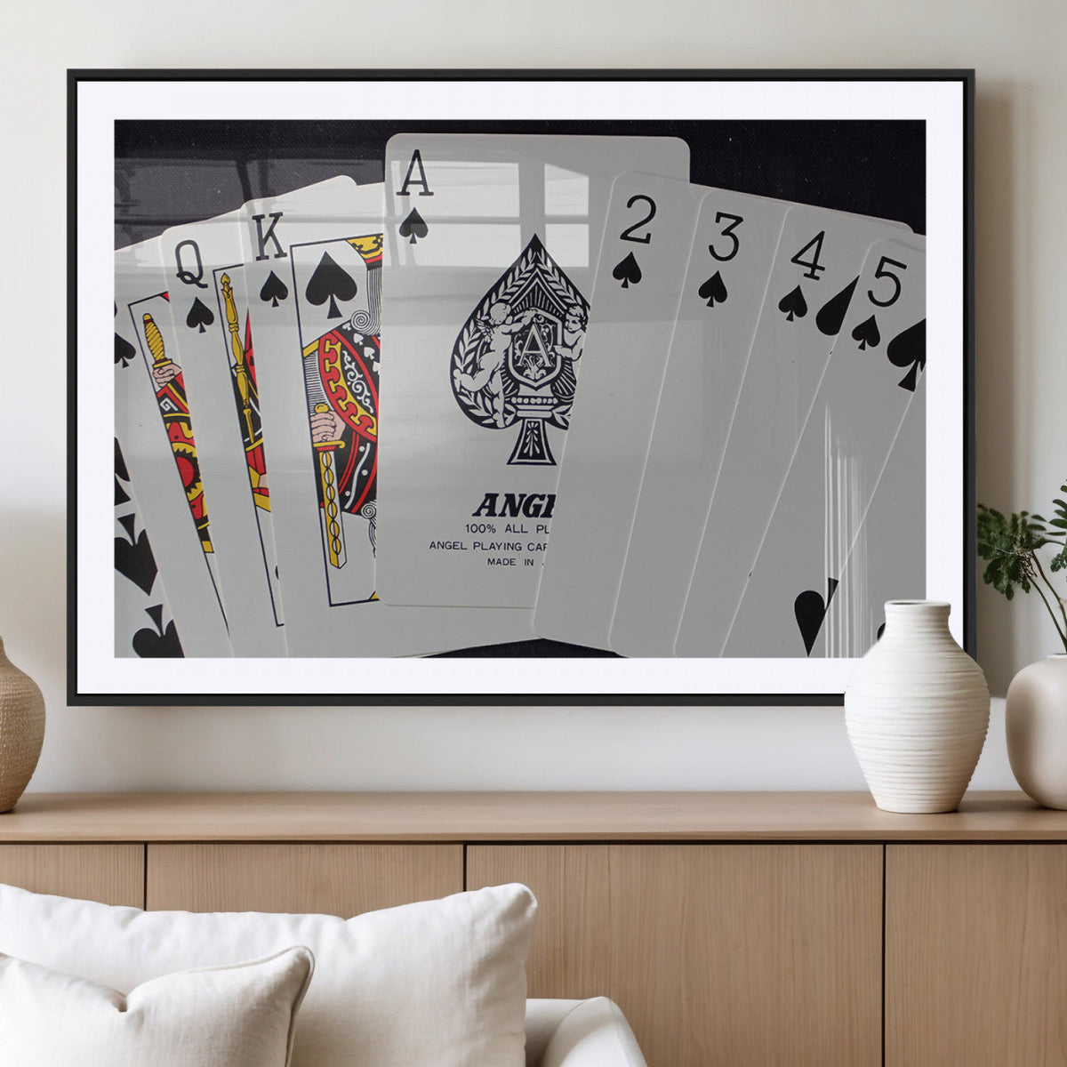 Poker Wall Art - Playing Cards Canvas Wall Art Print - Ace