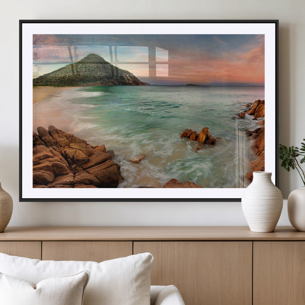 Coastal Landscape Wall Art Canvas Print – Rocky Shore and