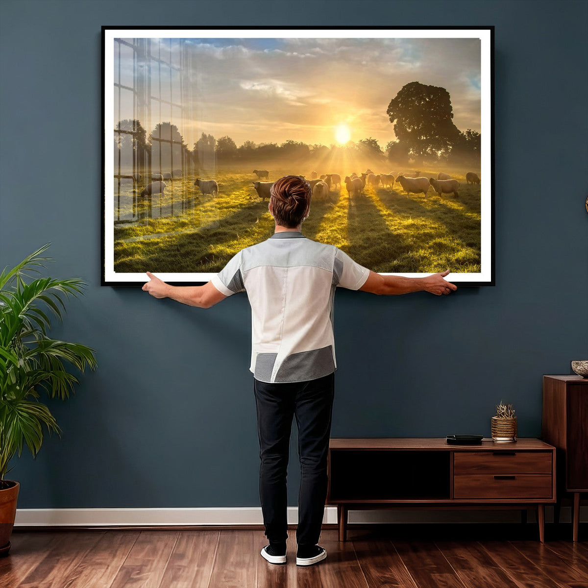 Sheep Wall Art Canvas Print – Rural Farm Animal Artwork