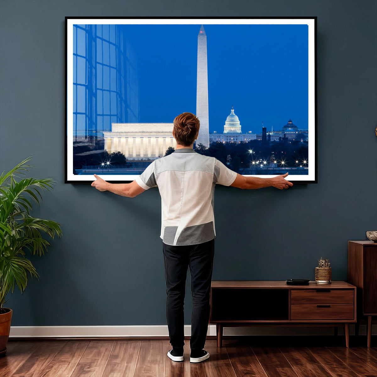 Washington DC Skyline Wall Art Canvas Print – Lincoln