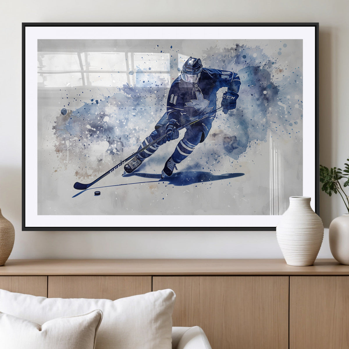 Hockey Player Wall Art Canvas Print - Sports-Inspired