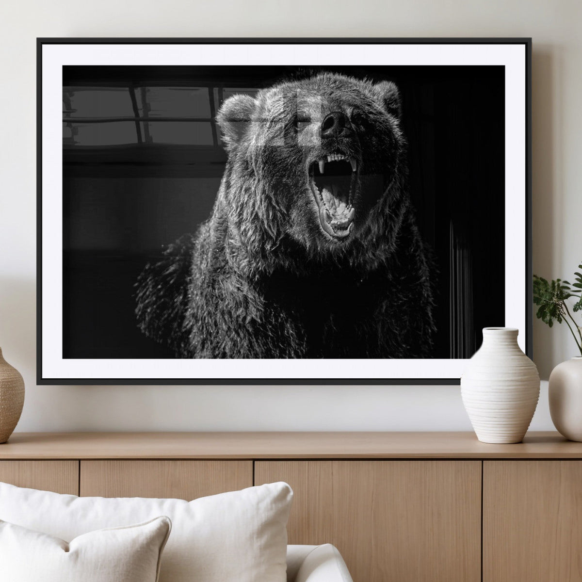 Bear Canvas Print | Wildlife Wall Art for Cabin Decor |