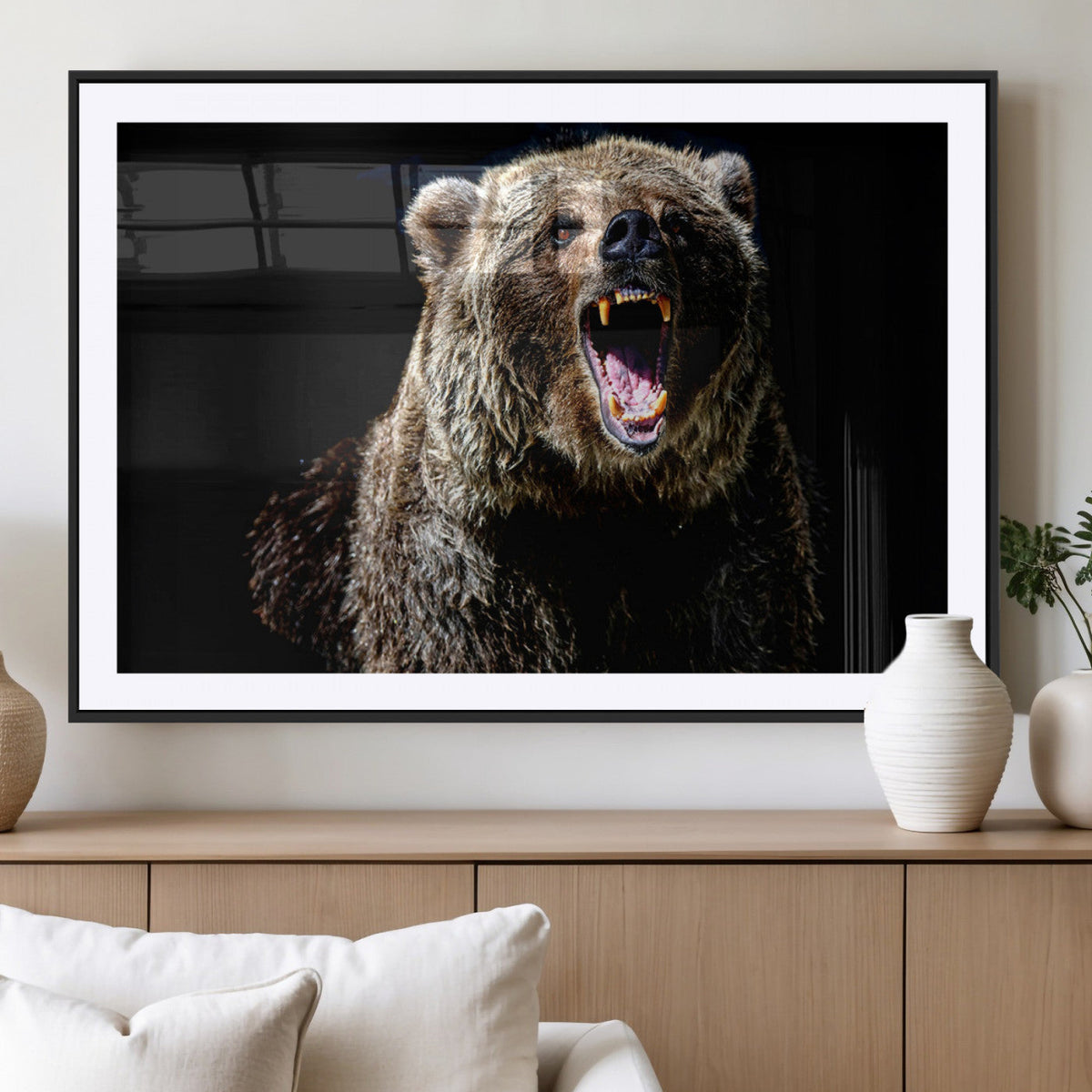 Grizzly Bear Canvas Print | Wildlife Wall Art for Cabin