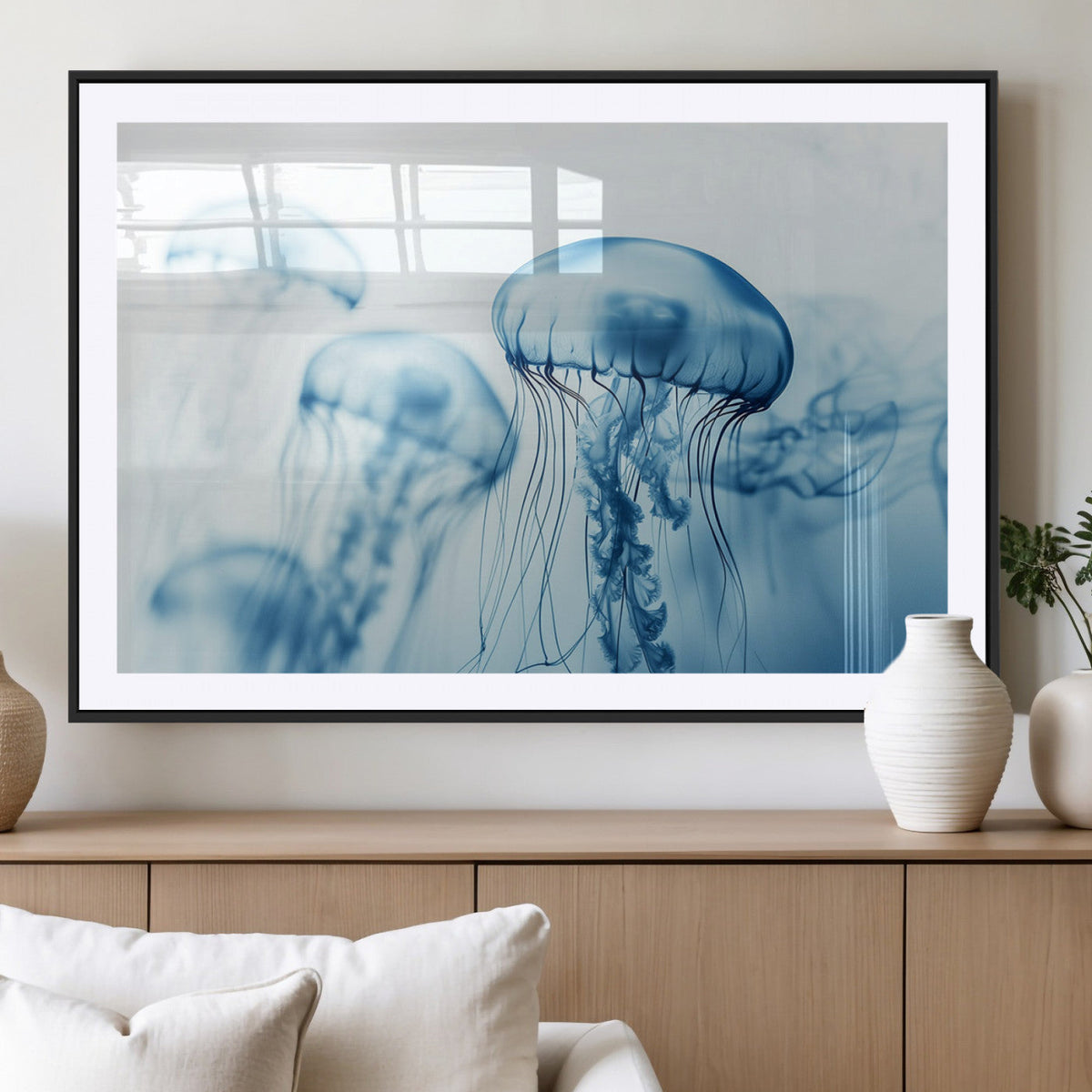 Blue Jellyfish Wall Art Canvas Print