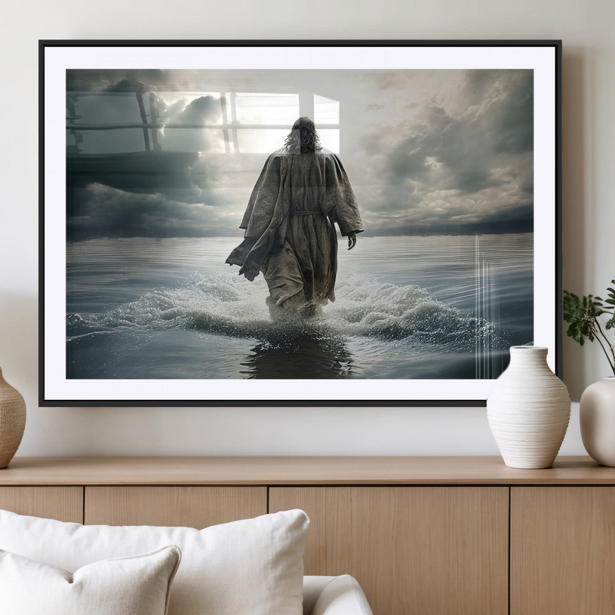 Jesus Walking on Water Wall Art | Canvas Print | Ready to