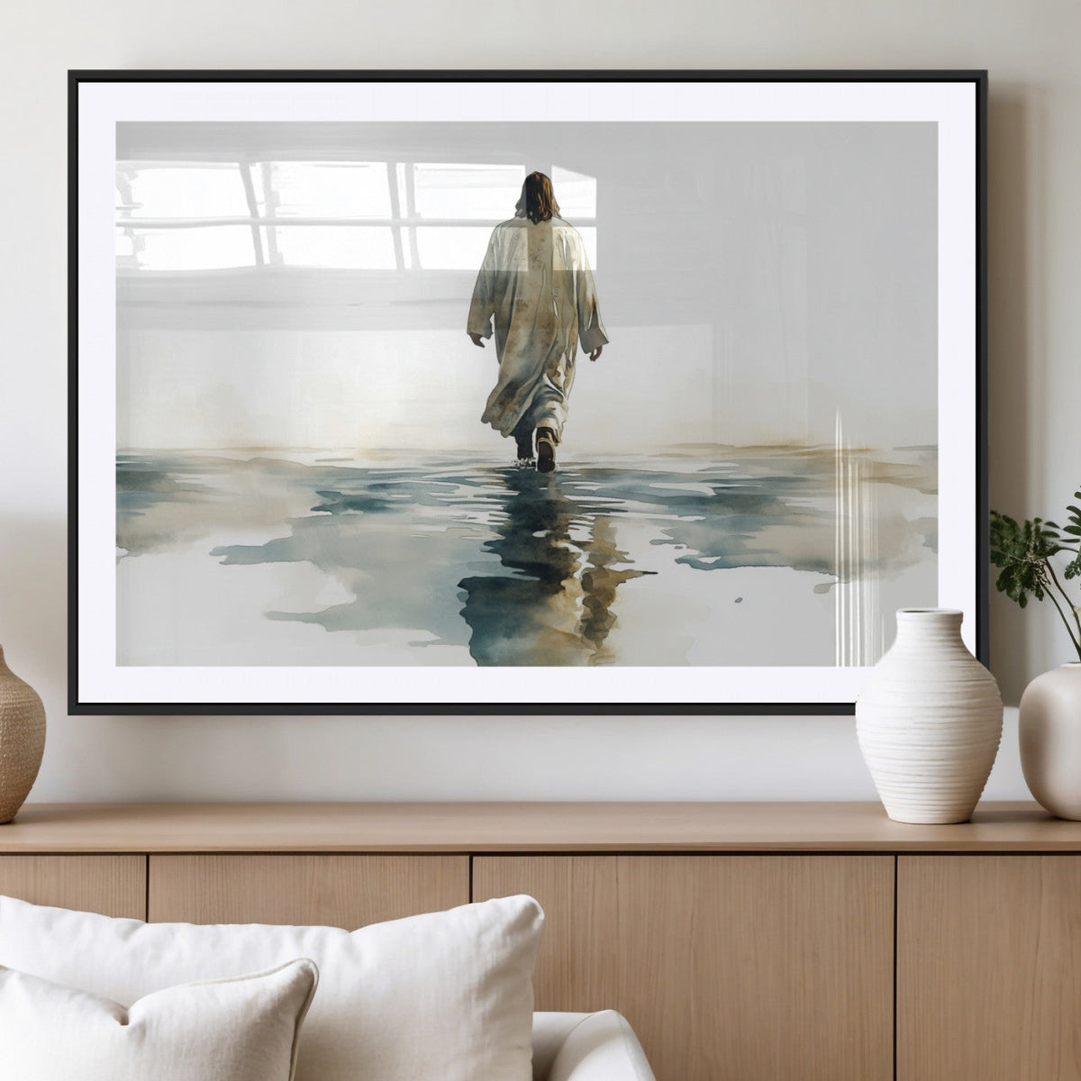 Abstract Jesus Wall Art Canvas Print, Christian Wall Art,