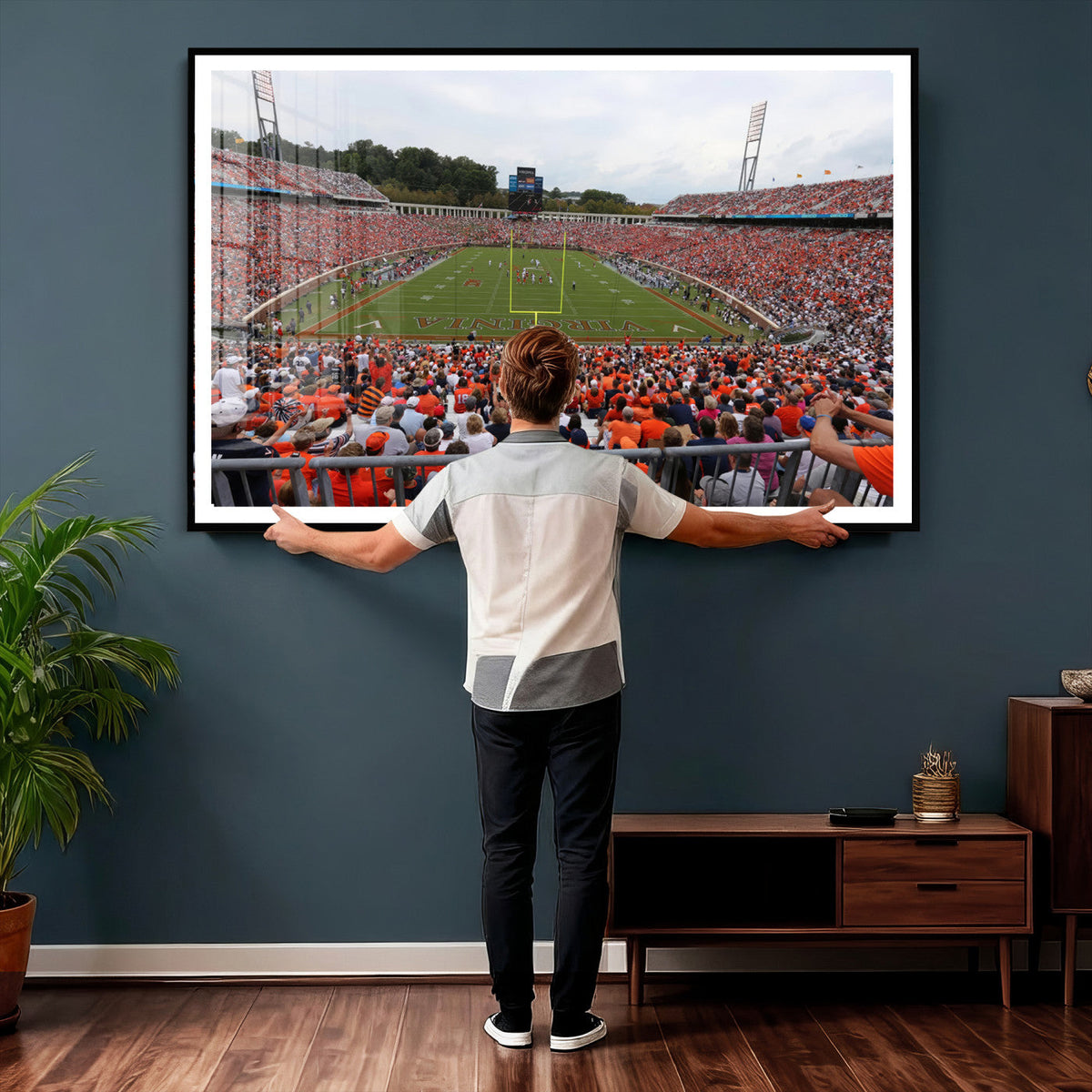 Virginia Cavaliers Football Team Print - Charlottesville Scott Stadium Print Wall Art Canvas