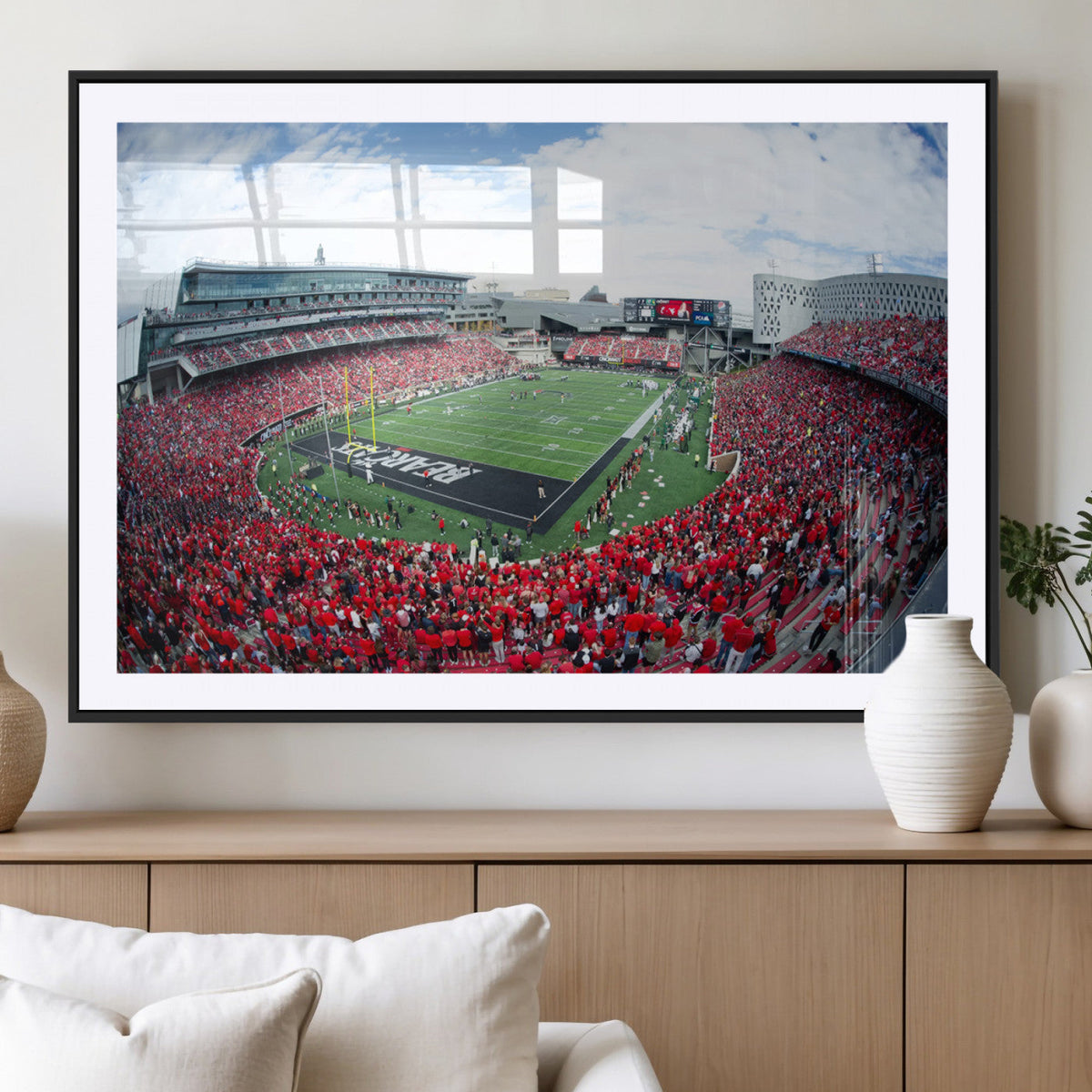 Cincinnati Bearcats Football Team Print - Nippert Stadium Wall Art Canvas Print