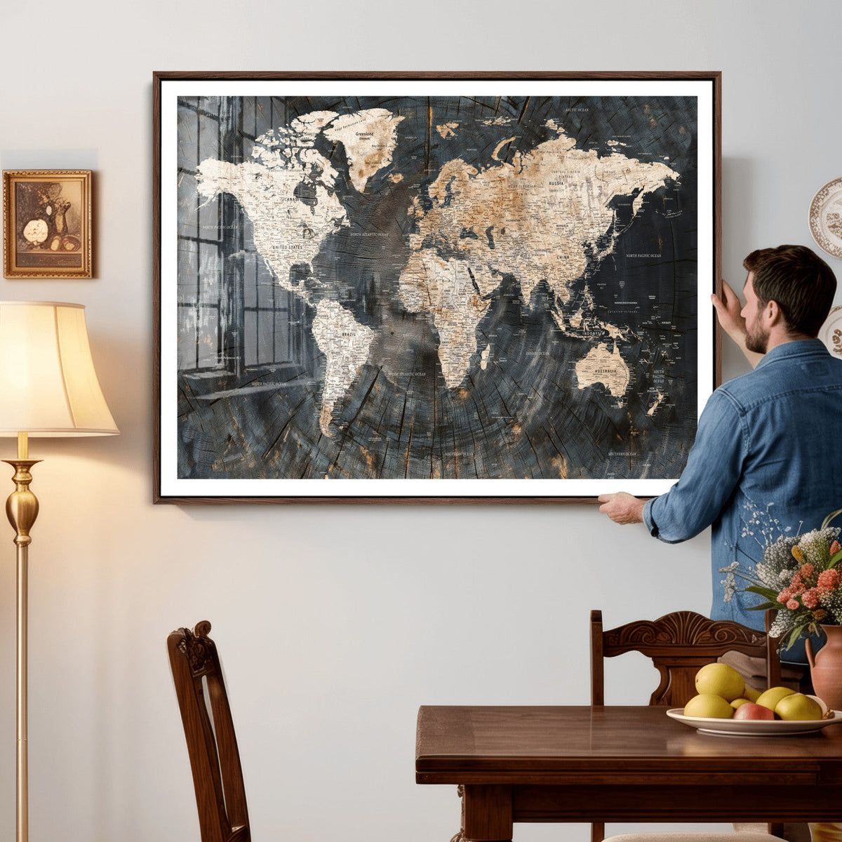 World Map Canvas Print – Detailed Map of the World Wall Art