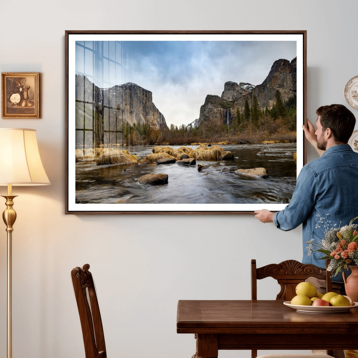 Yosemite Valley Mountain Landscape Wall Art Canvas Print,