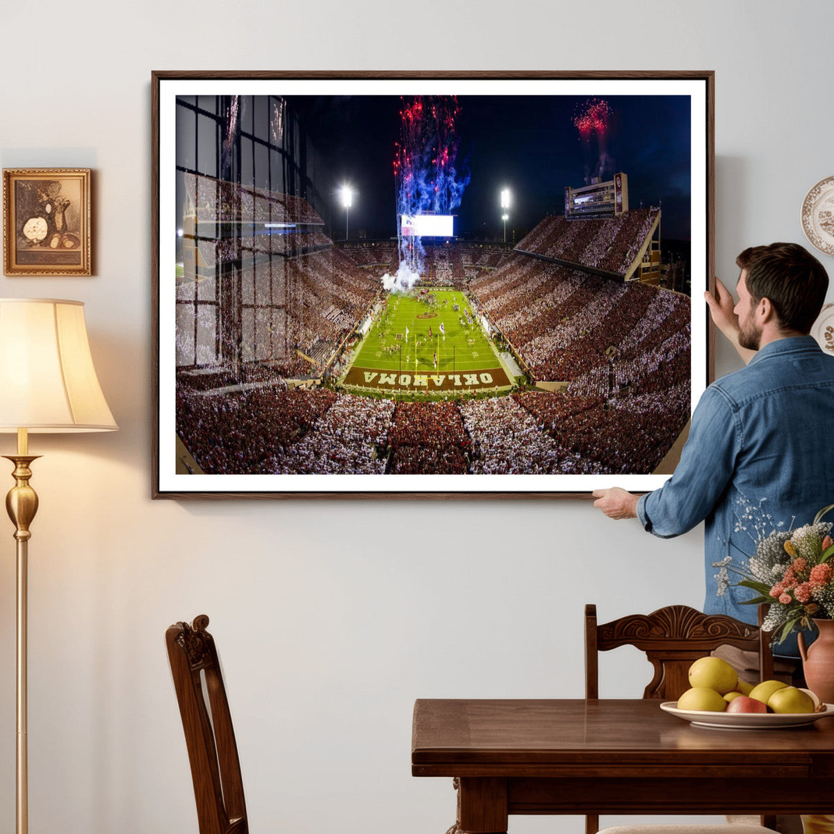Oklahoma Memorial Stadium Wall Art Canvas Print – Oklahoma