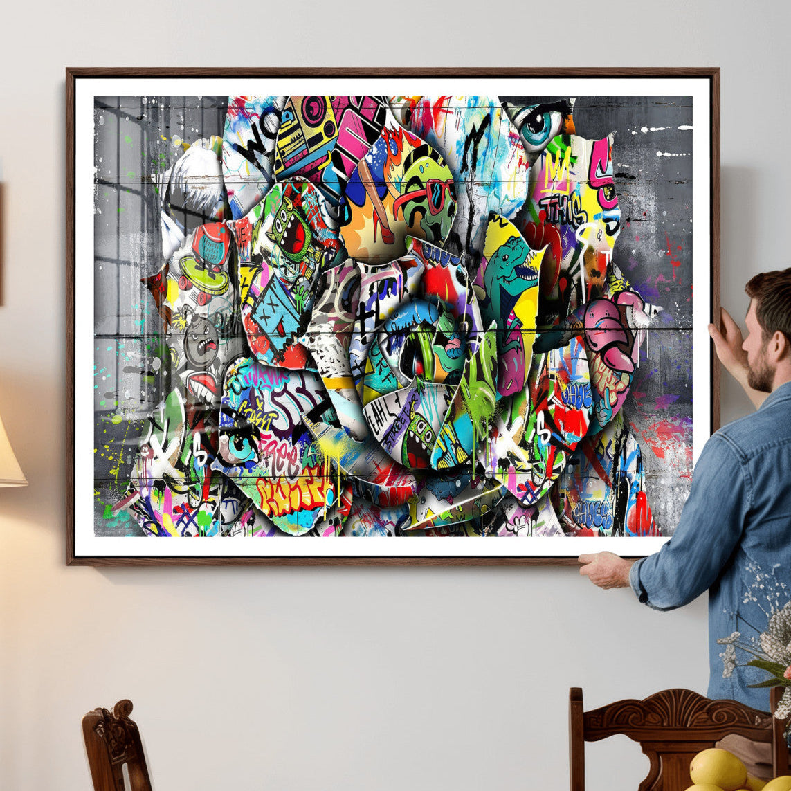 Abstract Graffiti Collage Street Art Wall Art Canvas Print