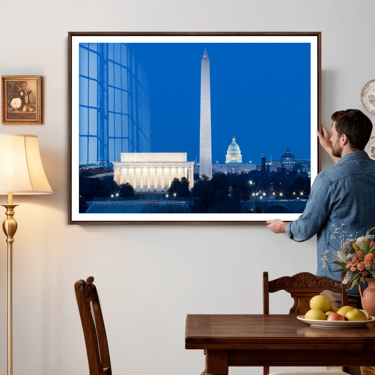 Washington DC Skyline Wall Art Canvas Print – Lincoln