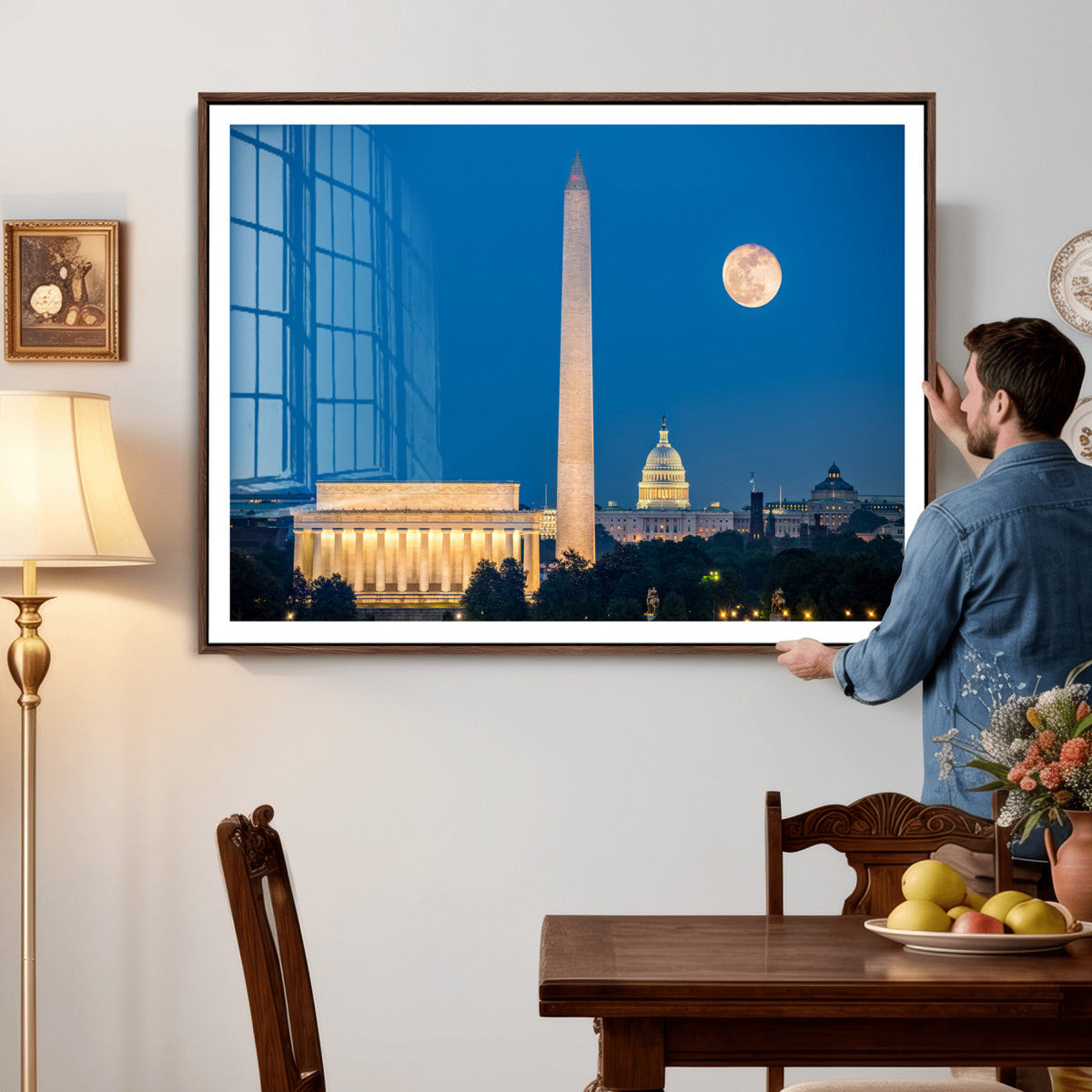 Washington DC Skyline Wall Art Canvas Print – Lincoln