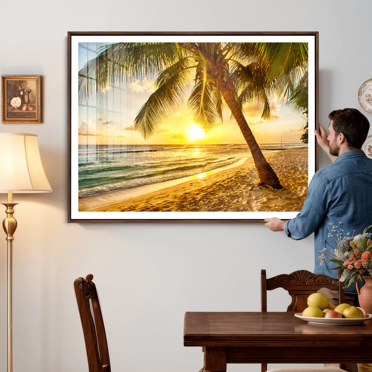 Beach Sunset Canvas Wall Art Print - Tropical Beach Canvas