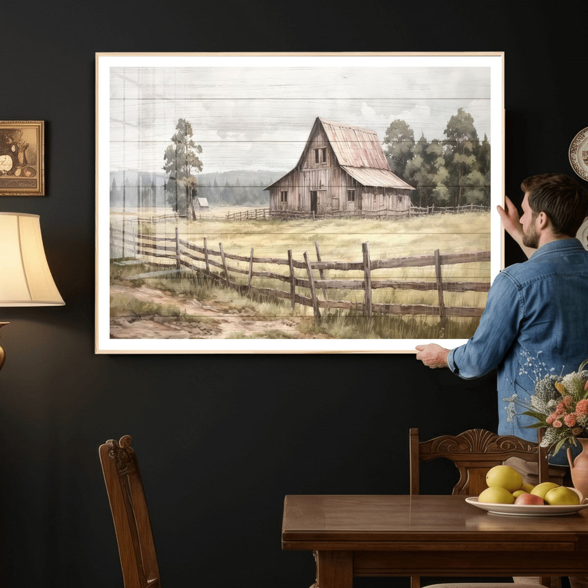Rustic Farmhouse Barn Wall Art | 3-Panel Framed Gallery Wrap