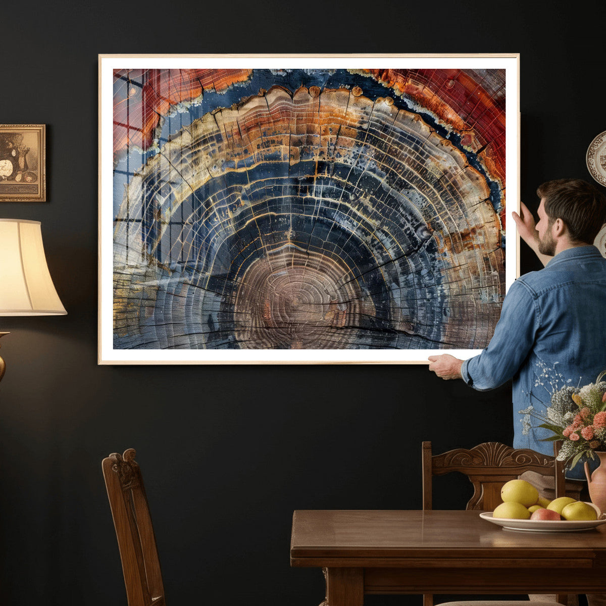 Abstract Tree Ring Wall Art Canvas Print