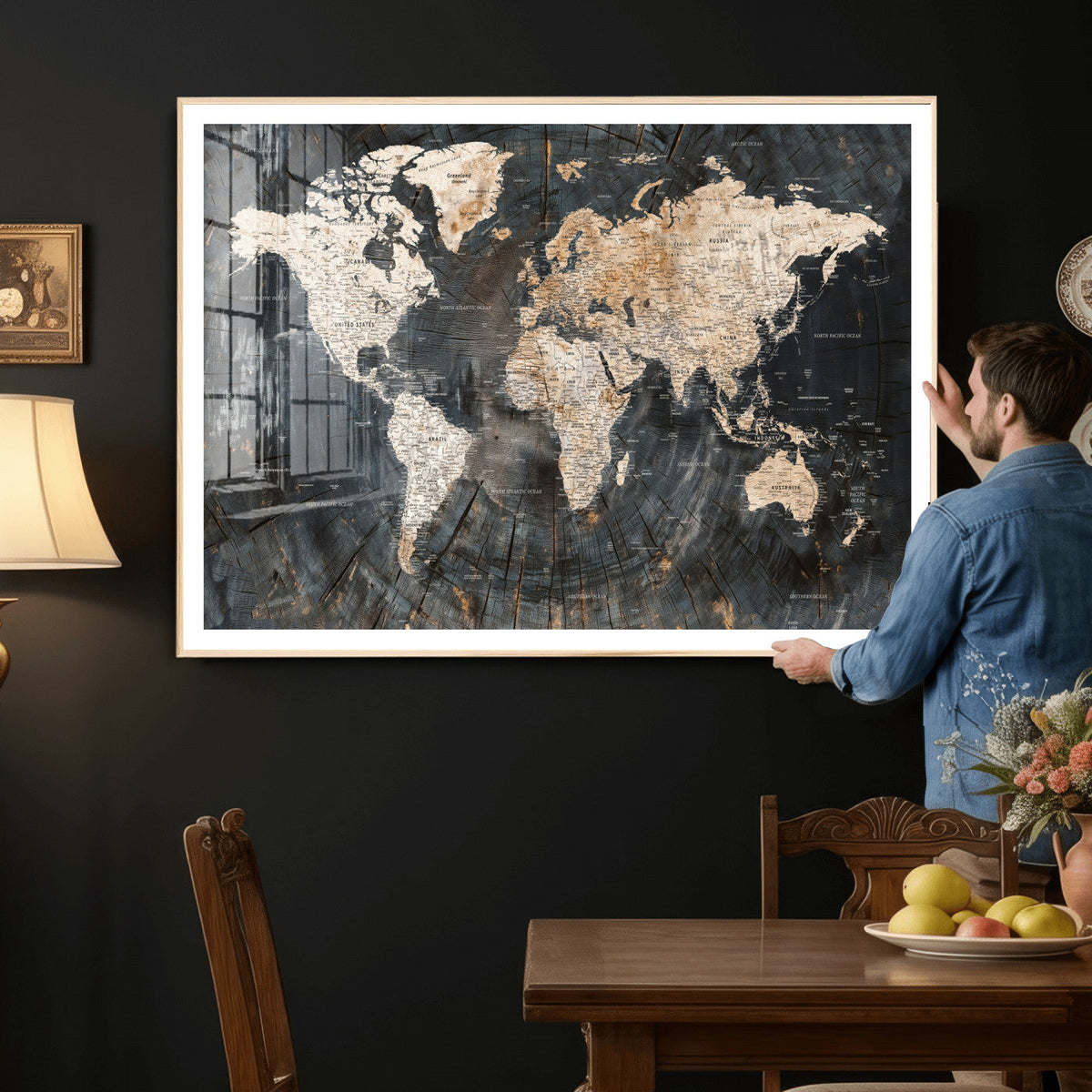 World Map Canvas Print – Detailed Map of the World Wall Art