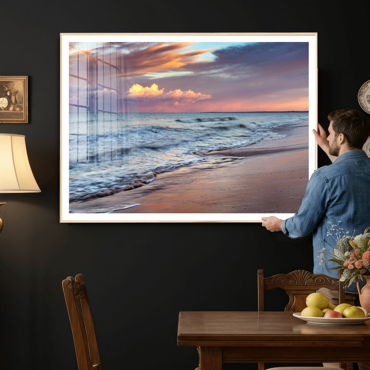 Ocean Sunset Wall Art Canvas Print – Coastal Beach