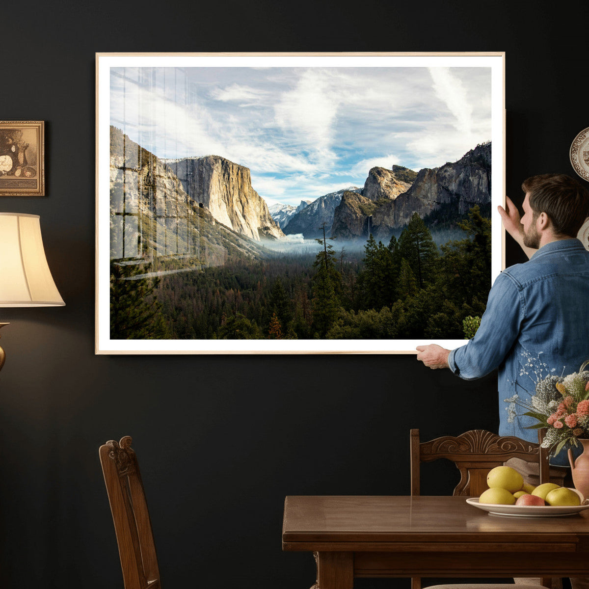 Yosemite Valley Mountain Wall Art Canvas Print, Granite