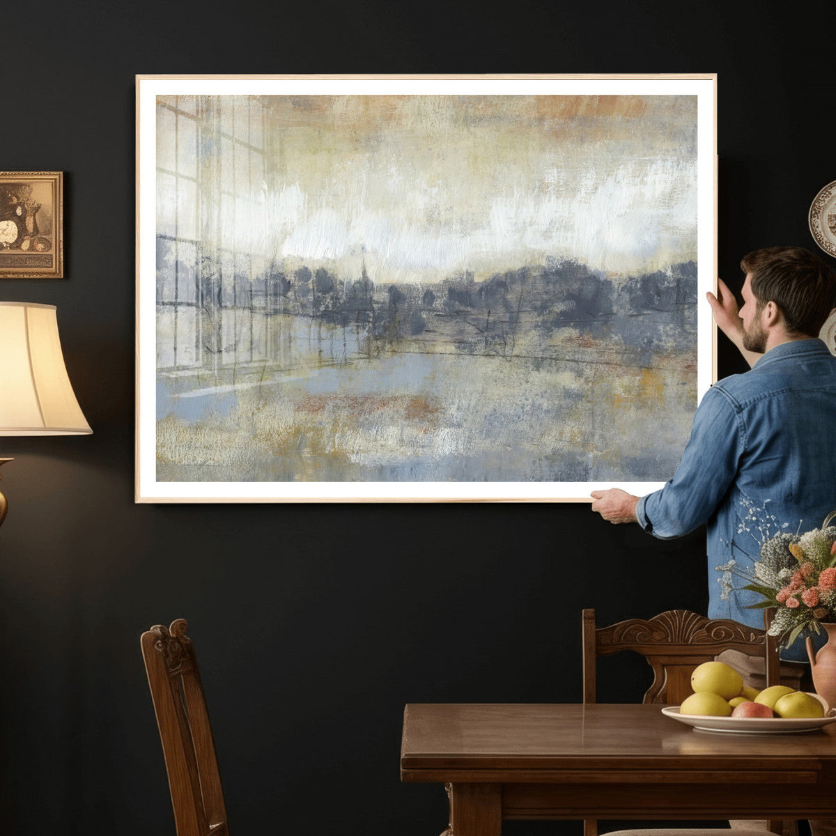 Abstract Neutral Landscape Painting Wall Art