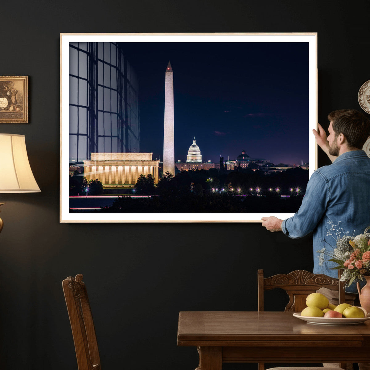 Washington White House Skyline Wall Art Canvas Print –
