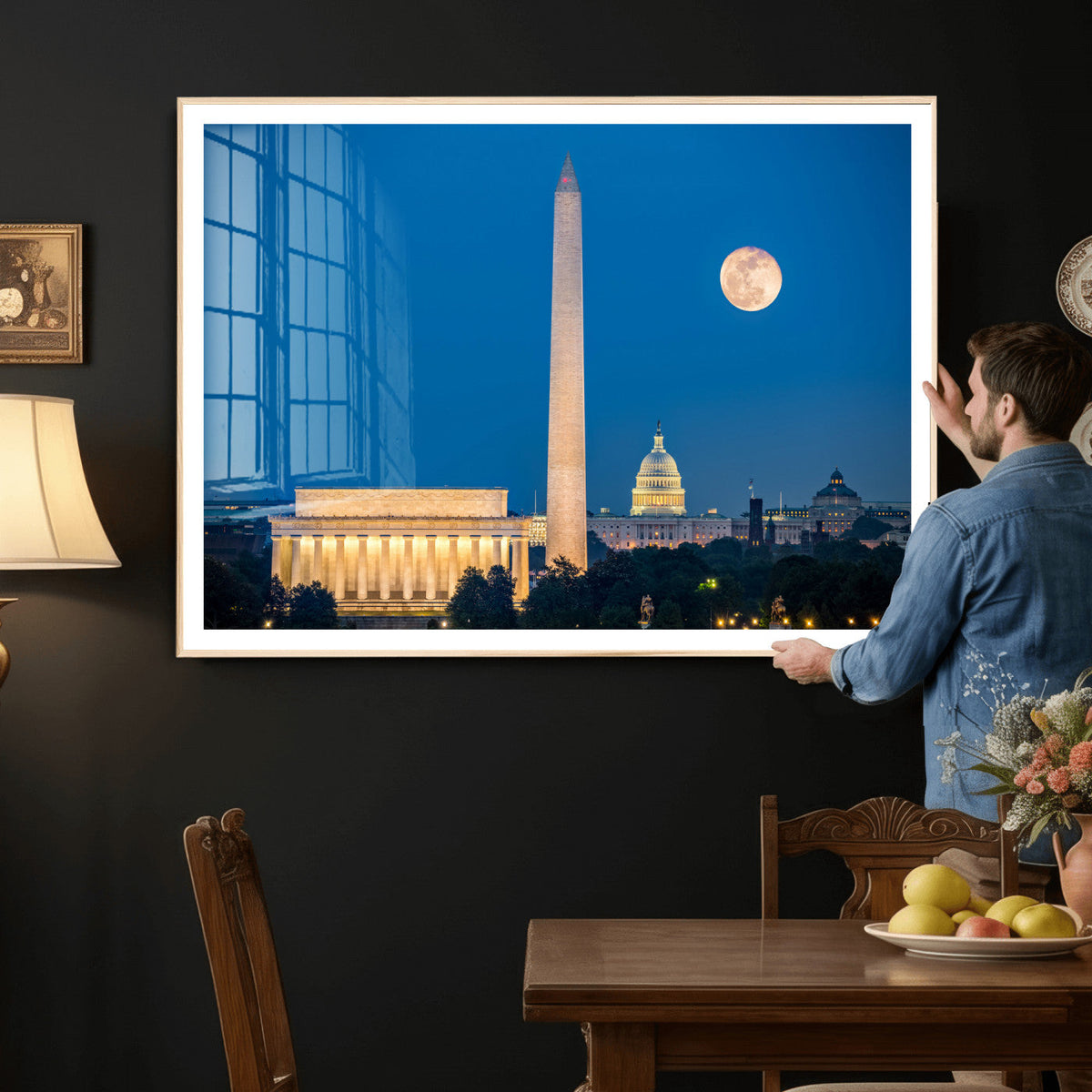 Washington DC Skyline Wall Art Canvas Print – Lincoln