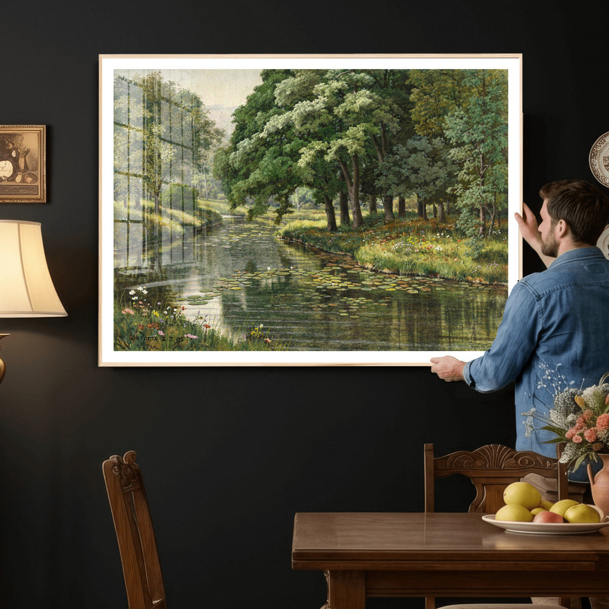 Forest Stream Canvas Wall Art, Peder Monsted A Forest Stream