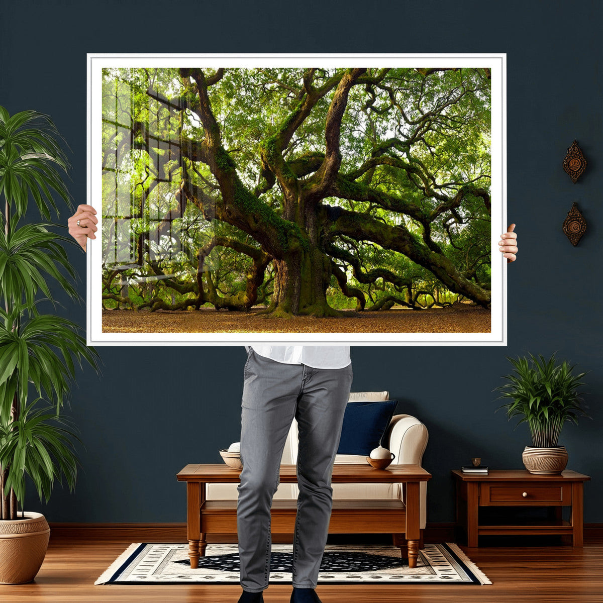 Angel Oak Tree Wall Art Canvas Print | Forest Tree Nature