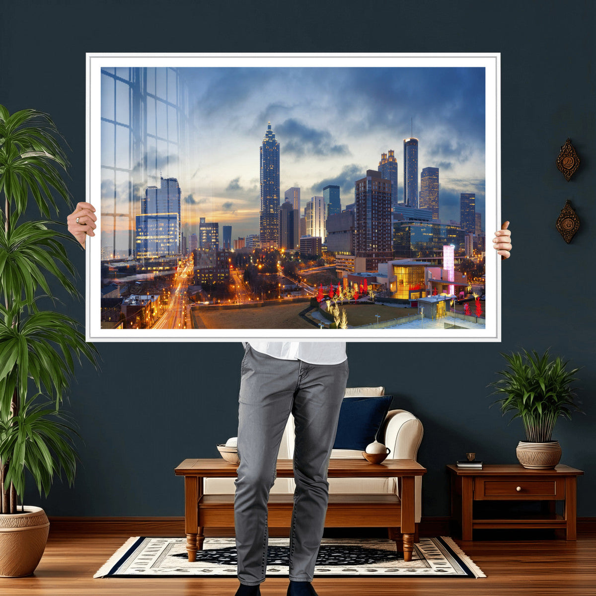 Atlanta Skyline Wall Art Canvas Print, Atlanta Downtown