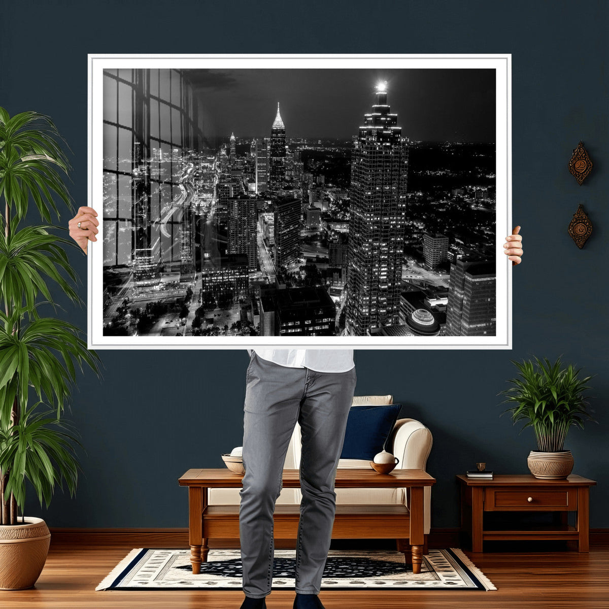 Atlanta Skyline Wall Art Canvas Print, Atlanta Downtown